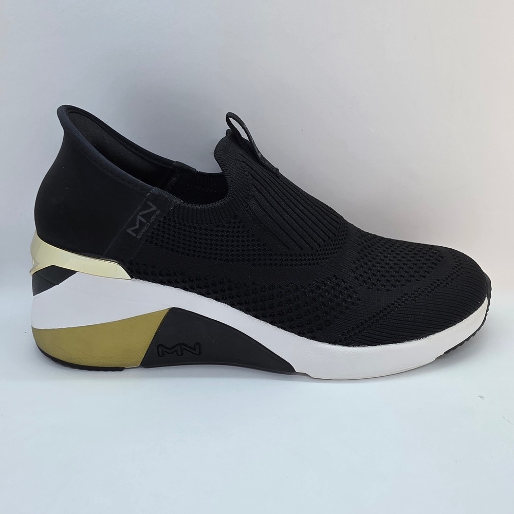 Skechers Mark Nason Slip-Ins A Wedge Crecent Black Gold Sneakers Womens 8 177667 - Picture 9 of 10